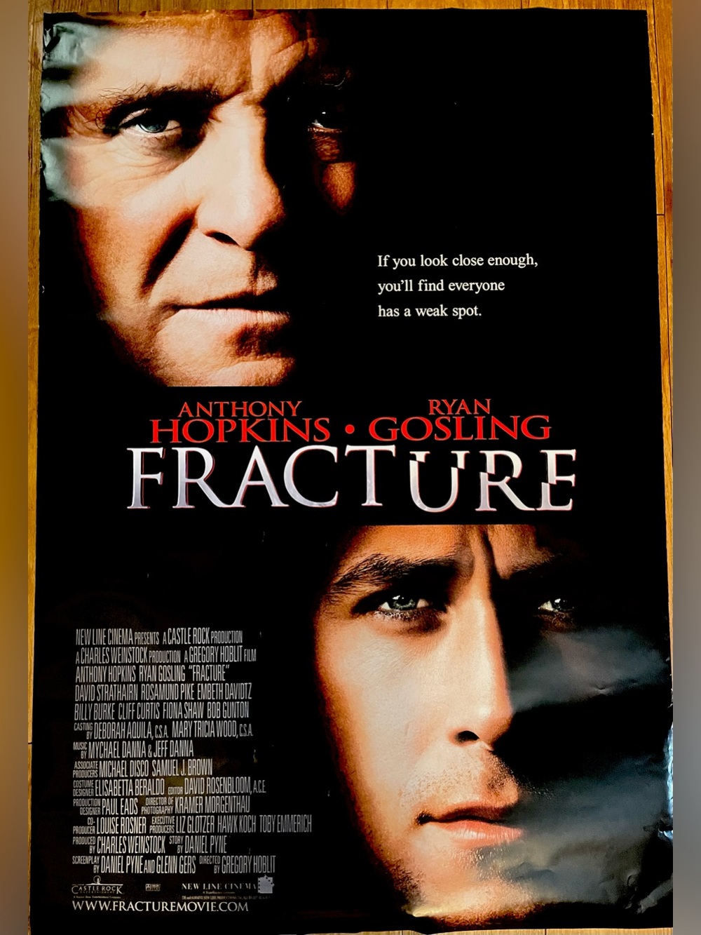 Fracture Movie Poster Wall Art - Black & Red Cinematic Print 27x40 Double Sided